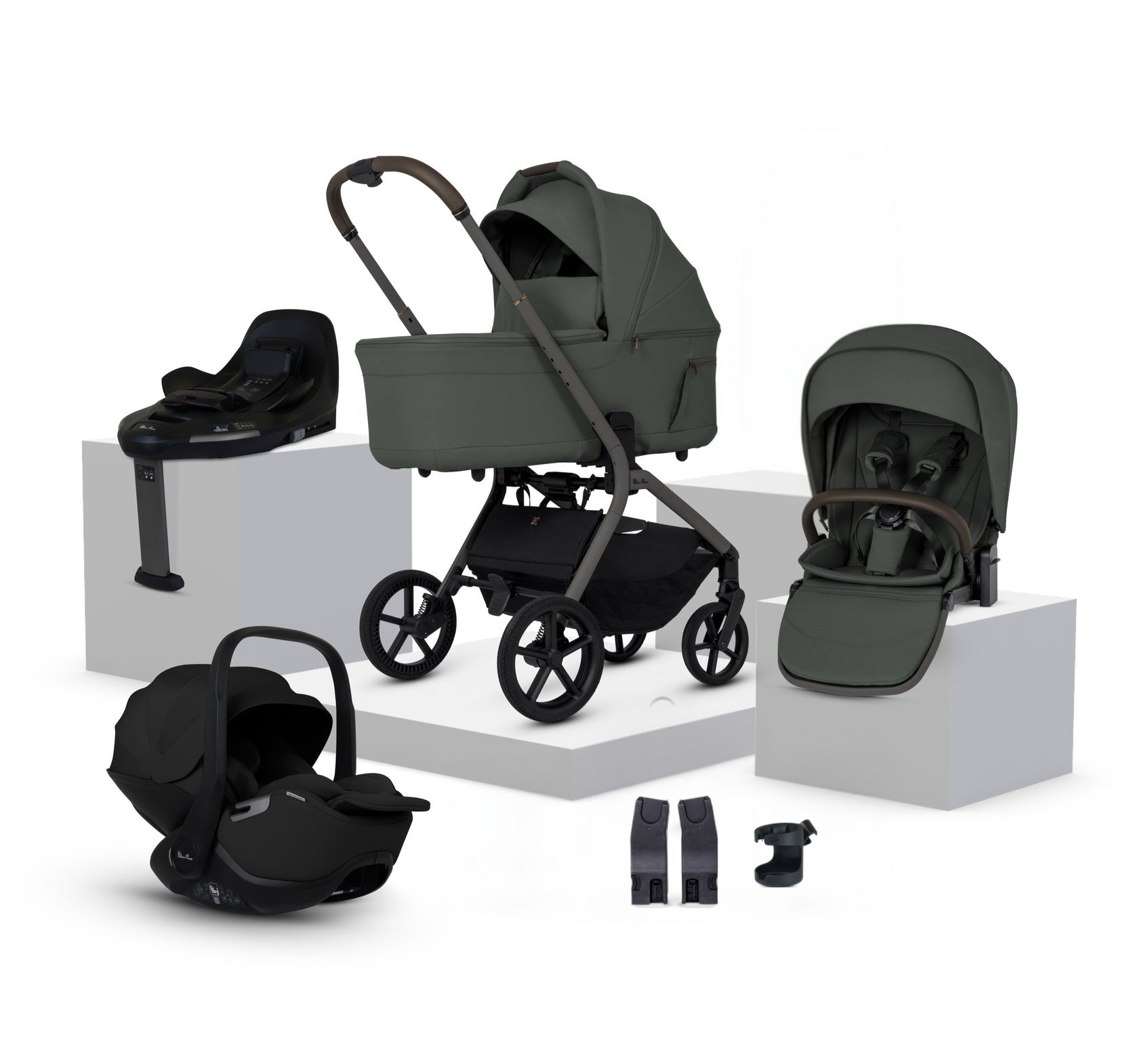 Breez Pewter Stroller Travel System Accessory Bundle (9 Piece)