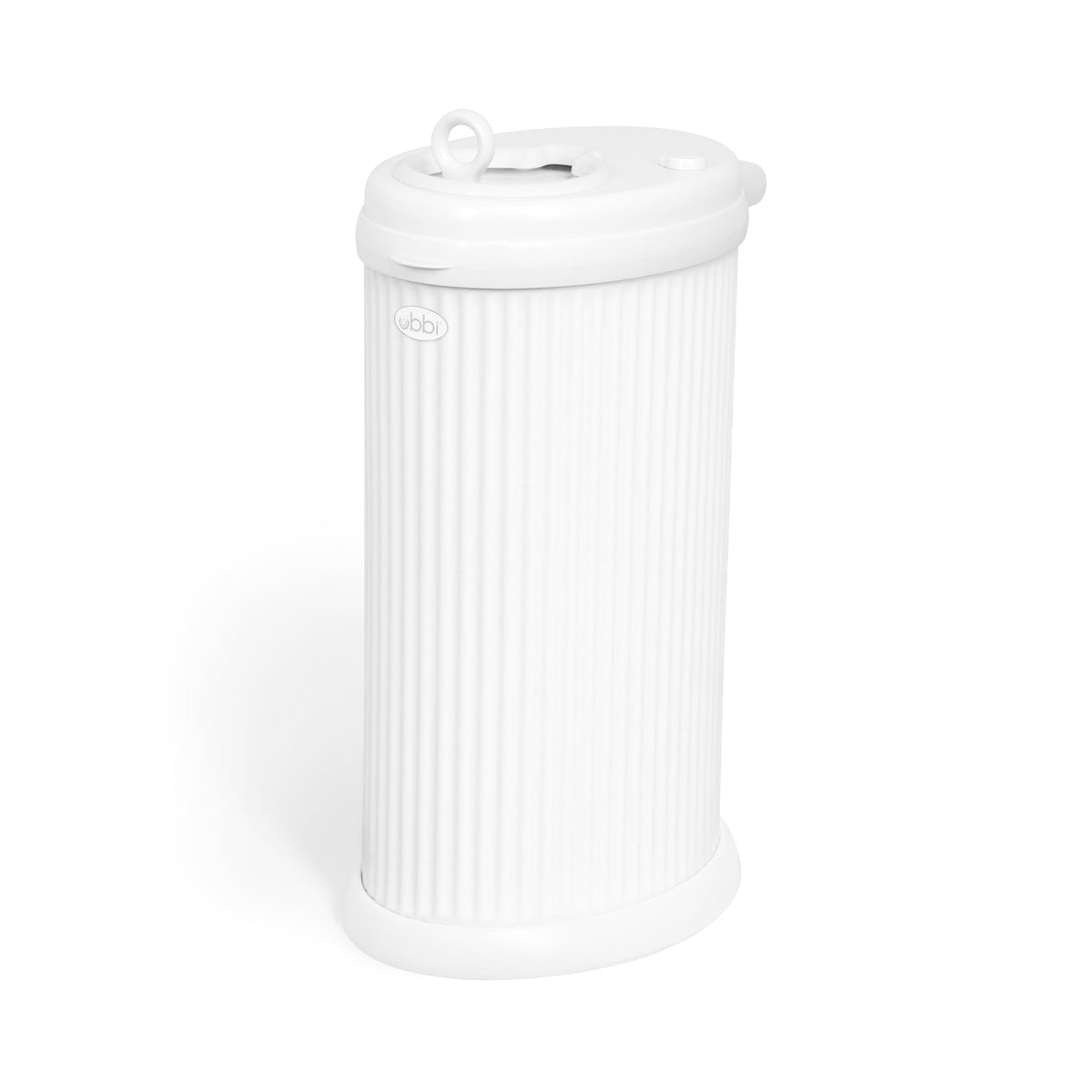 Ubbi Stainless Steel Diaper Pail Fluted White