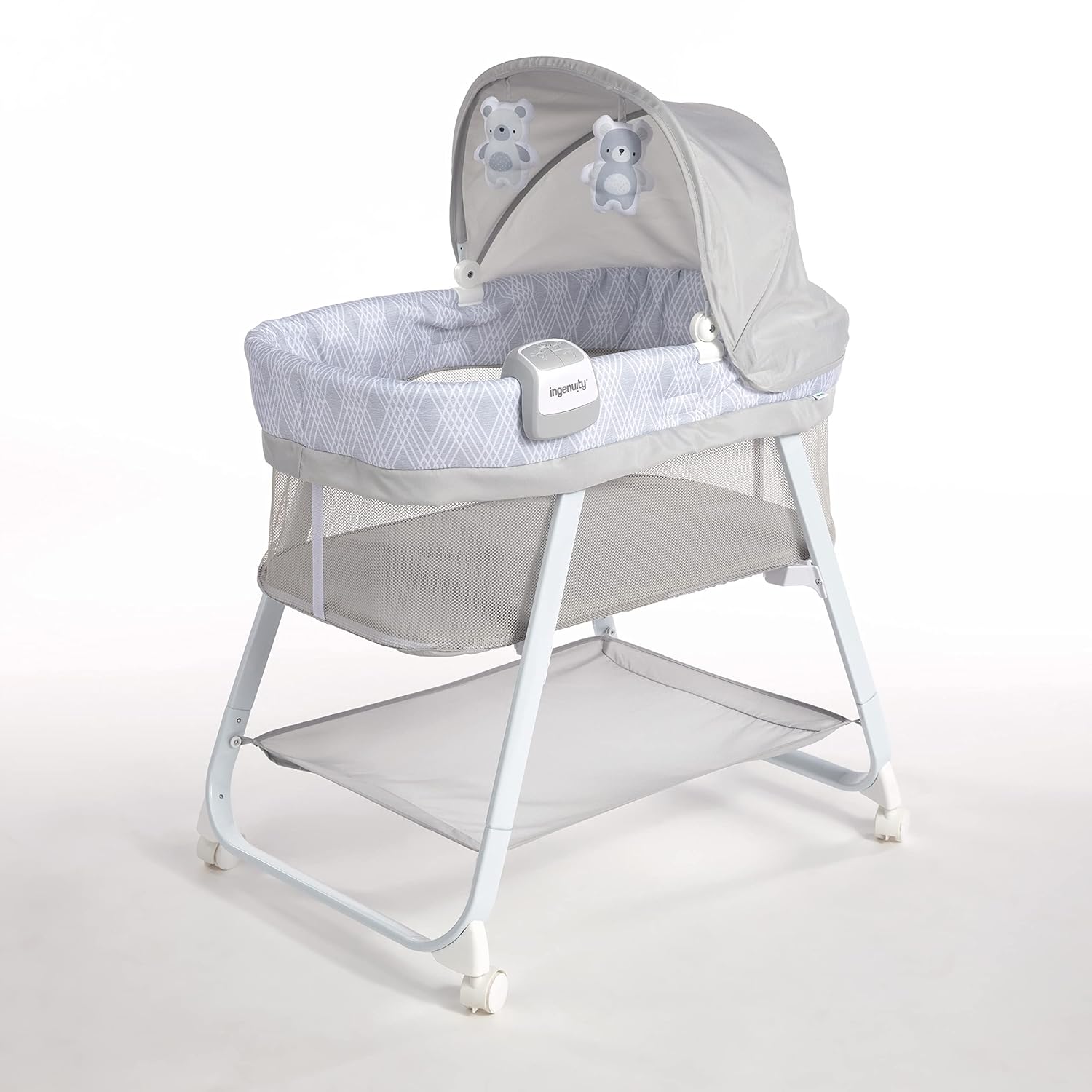 Ingenuity-Lullanight Soothing Bassinet with Locking Wheels and-Night-Light -Gem