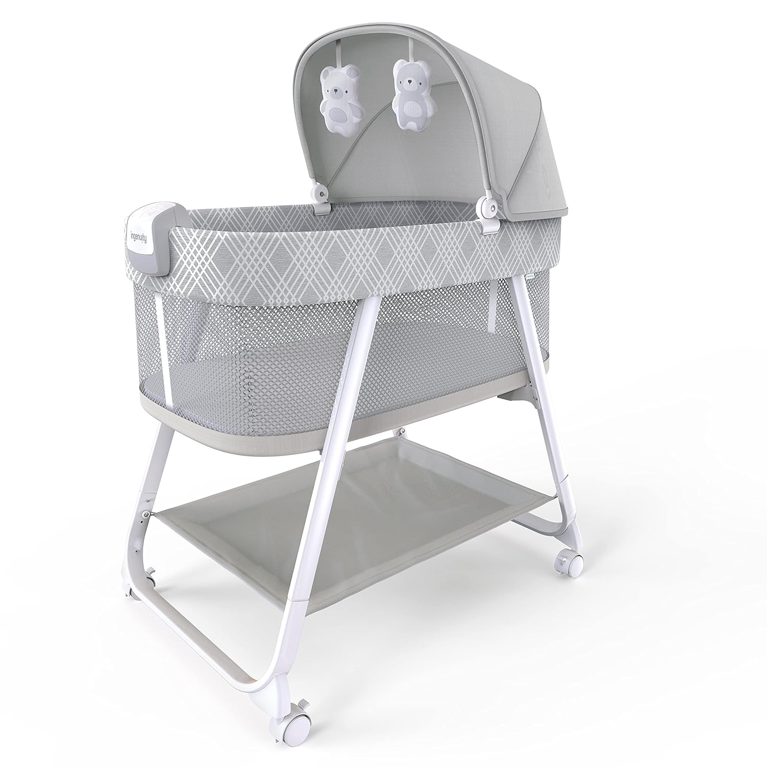 Ingenuity-Lullanight Soothing Bassinet with Locking Wheels and-Night-Light -Gem