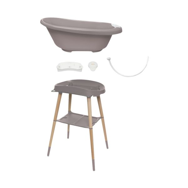 Bebejou Sense Edition Bath + Stand -Chalk Brown(Built in Digital Thermometer)