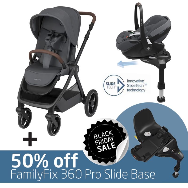 Oxford Travel System: Oxford Stroller + Pebble 360 Pro Car Seat + 50% OFF FamilyFix 360 Pro Slide Base