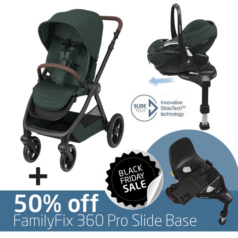 Oxford Travel System: Oxford Stroller + Pebble 360 Pro Car Seat + 50% OFF FamilyFix 360 Pro Slide Base