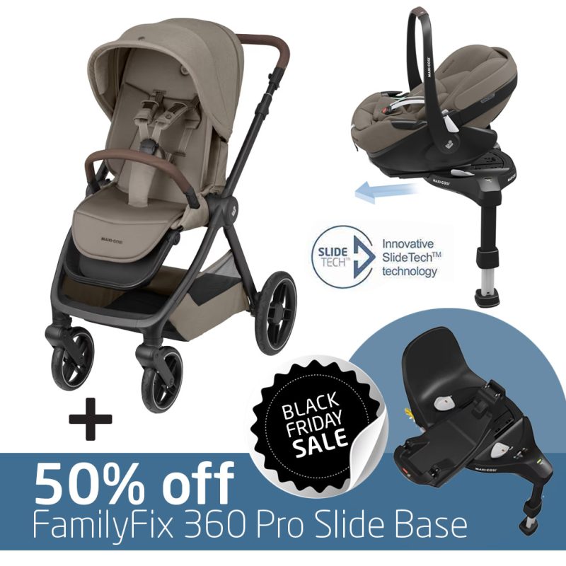 Oxford Travel System: Oxford Stroller + Pebble 360 Pro Car Seat + 50% OFF FamilyFix 360 Pro Slide Base