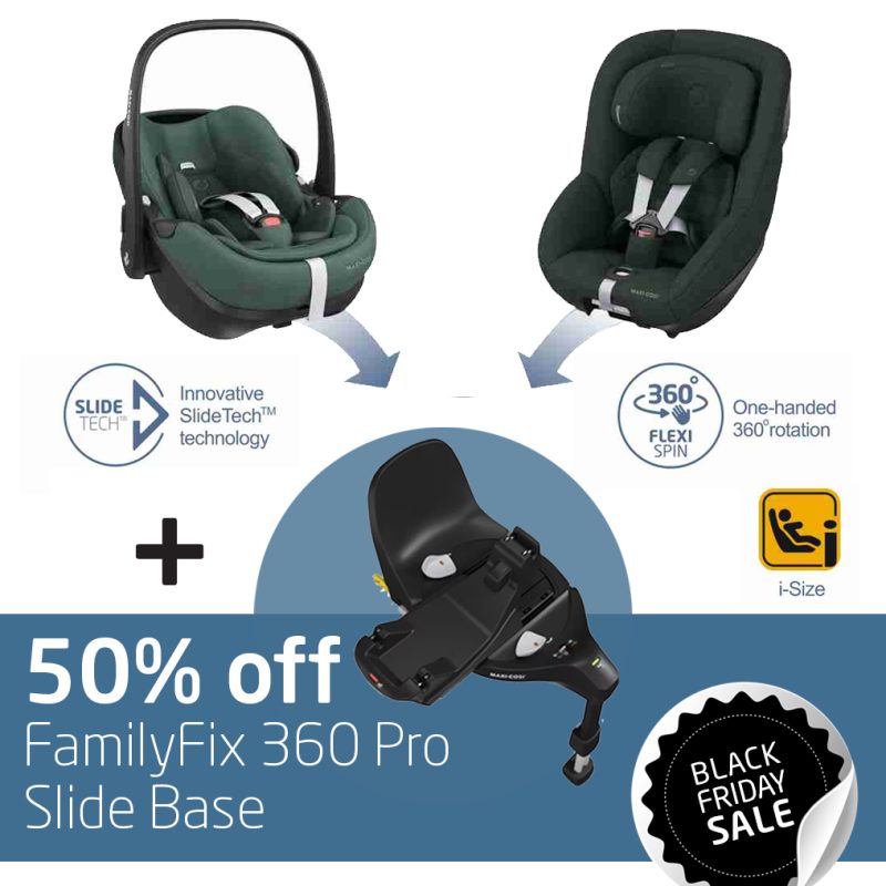 360 Pro Family featuring SlideTech™: Pebble 360 Pro + Pearl 360 Pro + 50% OFF FamilyFix 360 Pro Slide Base