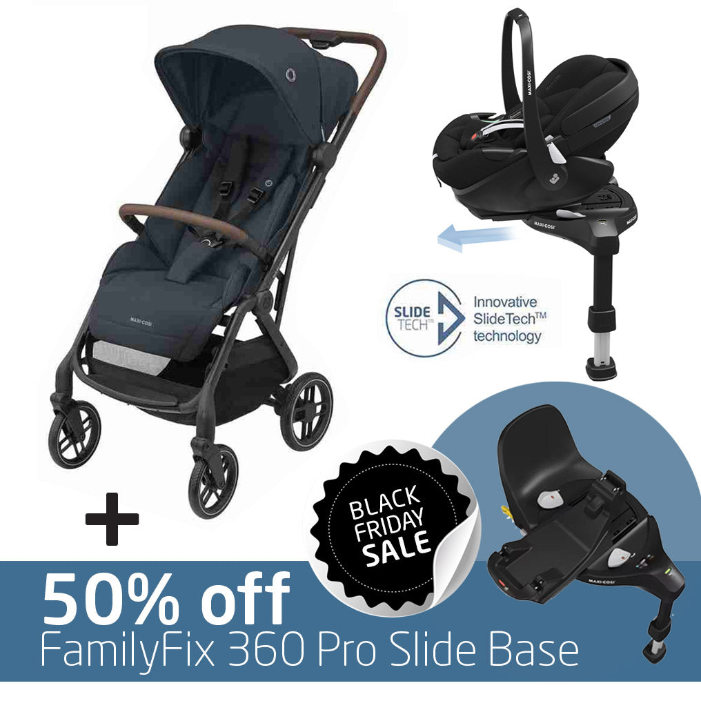 Soho Travel System: Soho Stroller + Pebble 360 Pro Car Seat + 50% OFF FamilyFix 360 Pro Slide Base