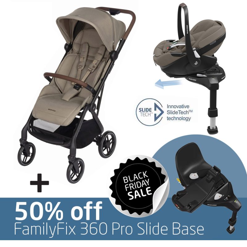 Soho Travel System: Soho Stroller + Pebble 360 Pro Car Seat + 50% OFF FamilyFix 360 Pro Slide Base