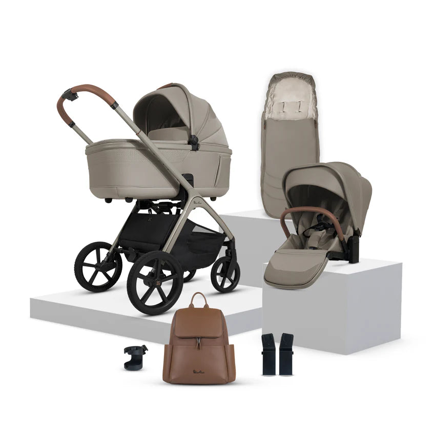 Silver Cross Cove Champagne Travel System Accessory Bundle (8 piece)