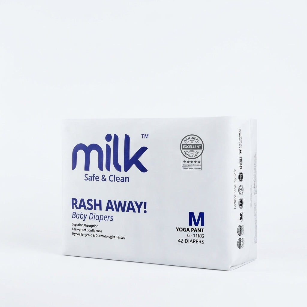 Milk Baby Diaper Yoga Pants Size M, 42 Count 6-11 kg