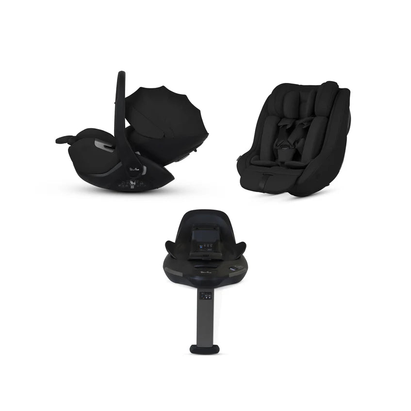 Silver Cross Plus 360 Family Car Seat Bundle Iconic Black