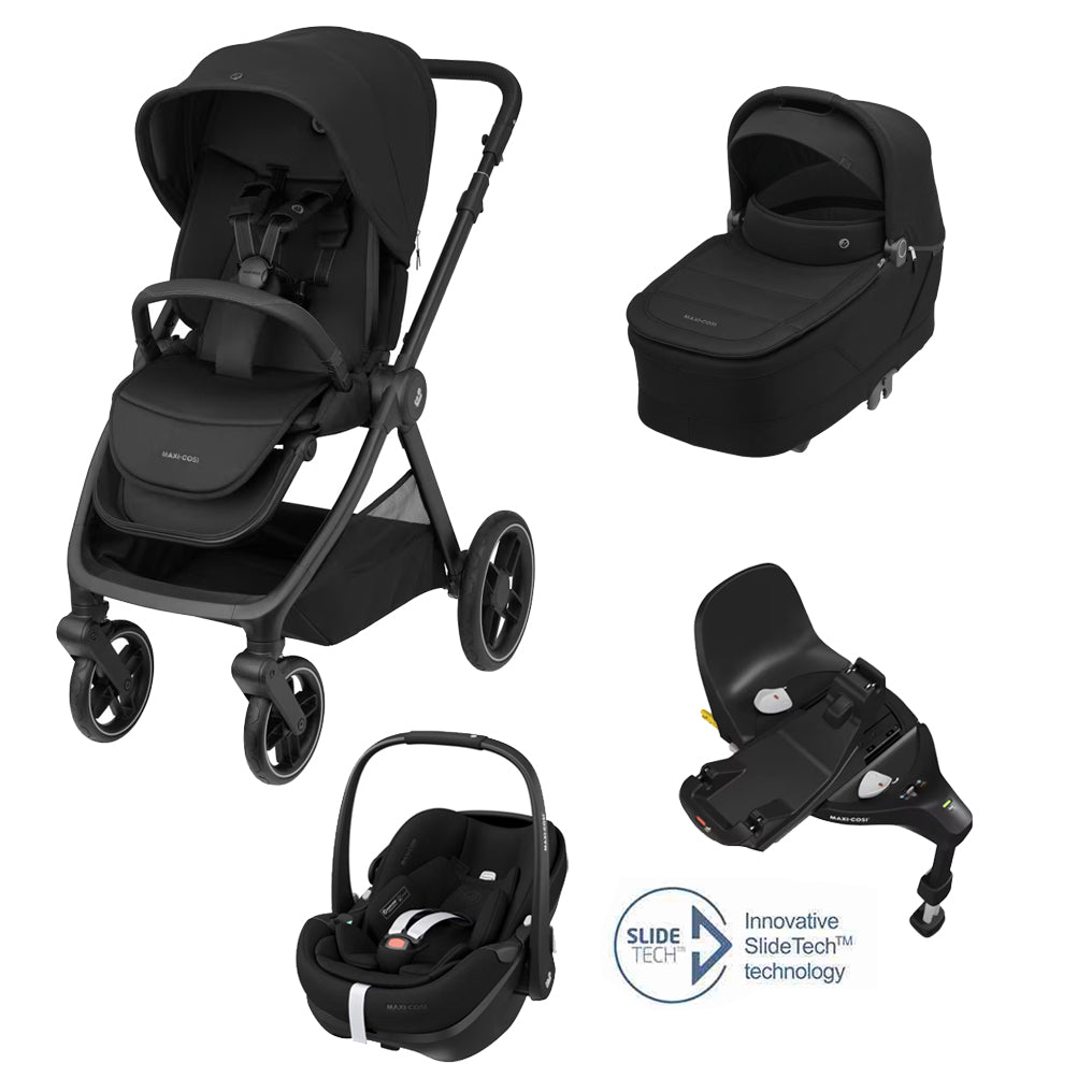 Maxi Cosi Oxford + Travel System: Oxford Stroller + Sense Carrycot + Pebble 360 Pro Car Seat + FamilyFix 360 Pro Slide Base