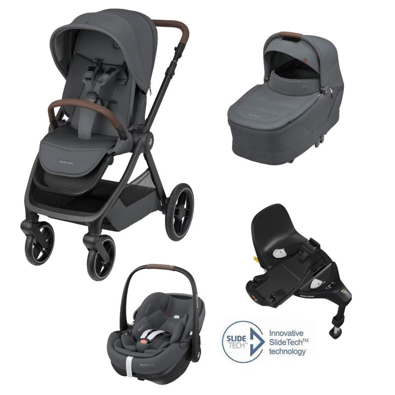 Maxi Cosi Oxford + Travel System: Oxford Stroller + Sense Carrycot + Pebble 360 Pro Car Seat + FamilyFix 360 Pro Slide Base