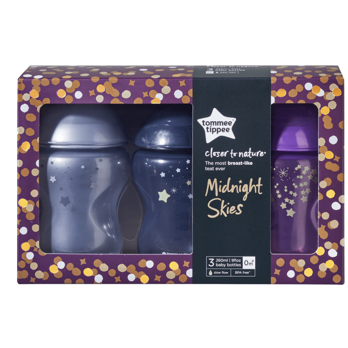 TOMMEE TIPPEE 260ML BOTTLE 3 PACK SKIES EDITION
