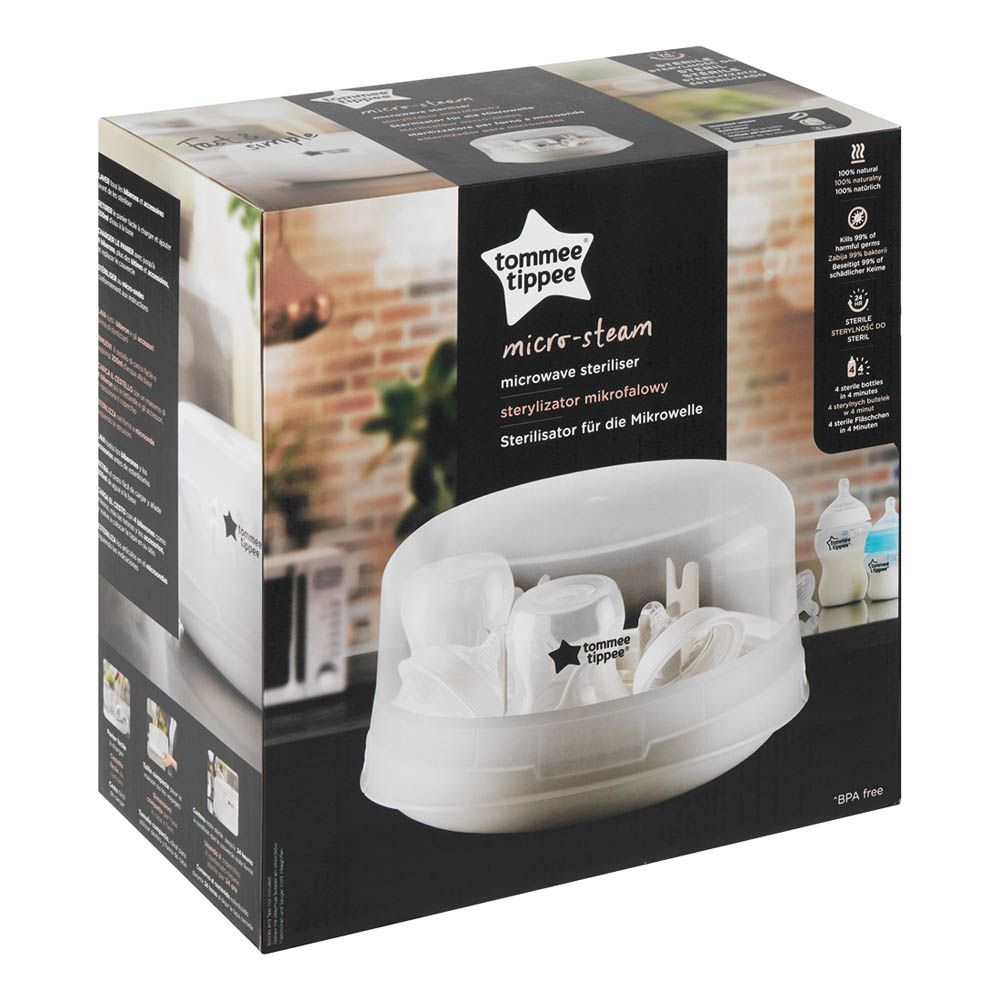 Tippee Microwave Steam Steriliser Baby Sterilizer Tommee Tippee