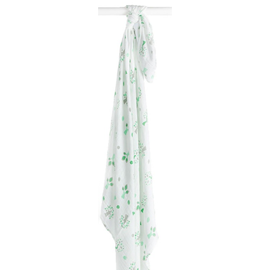 Lulujo Bamboo Muslin Swaddle Blanket - Green Tree