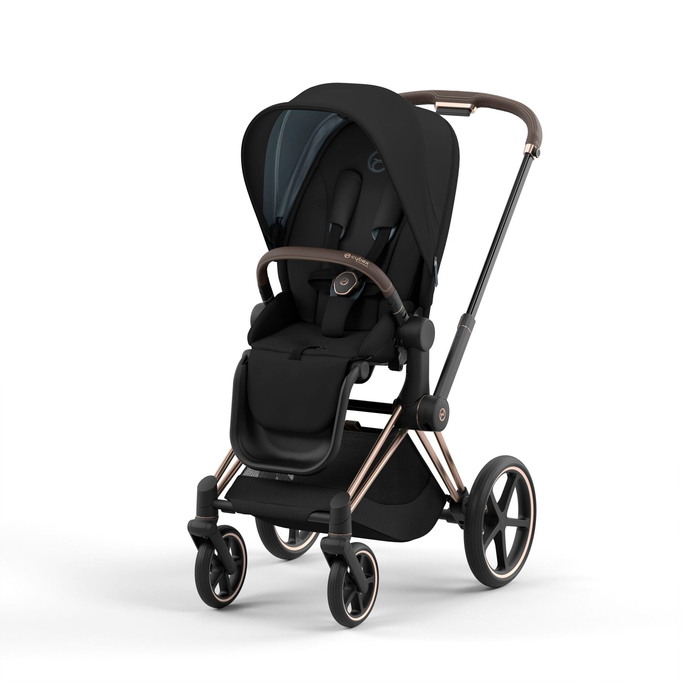 Black pram with gold wings shop