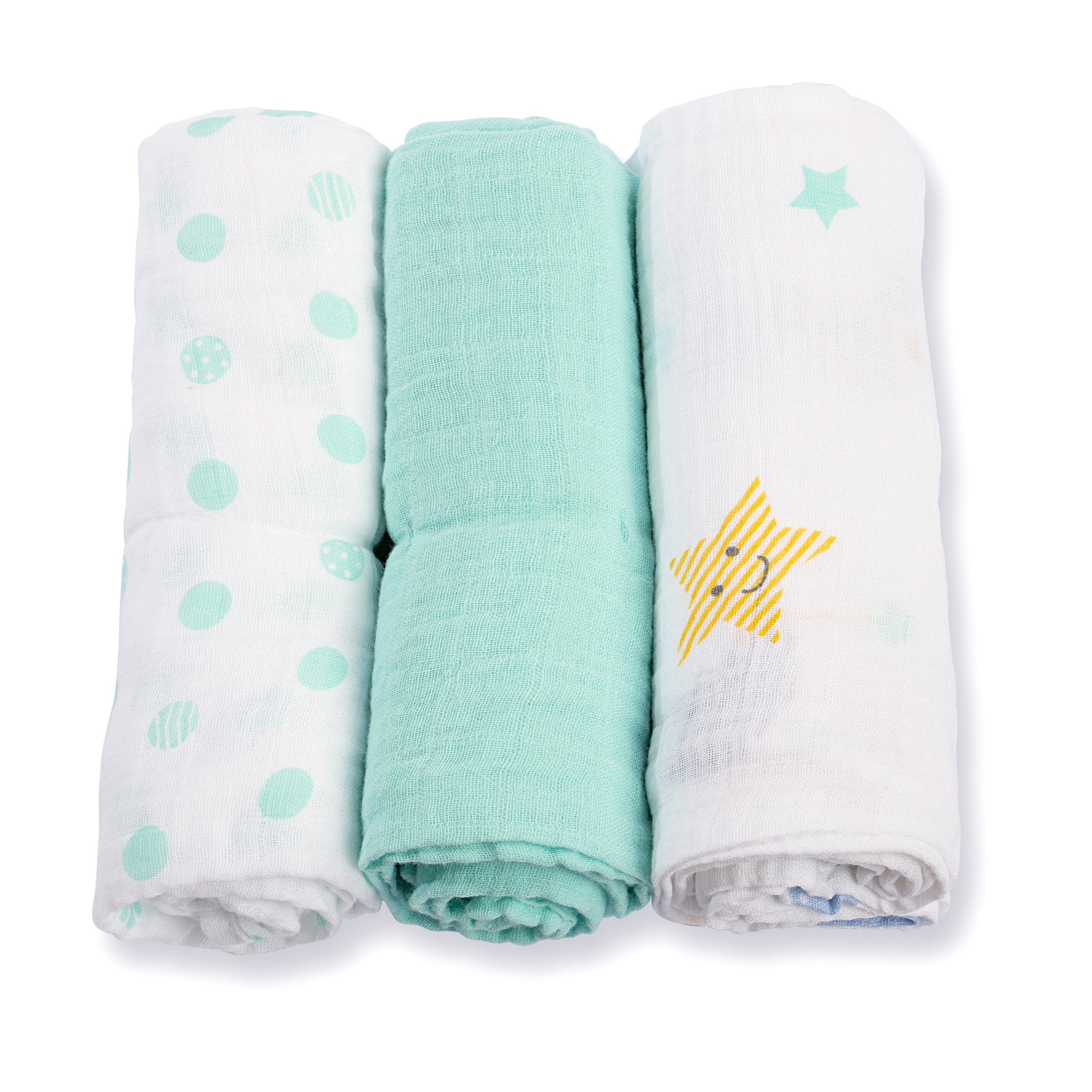 Lulujo Mini Muslin Blanket 3 Pack - Dreamland