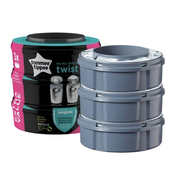 Tommee Tippee Twist & Click Nappy Bin Refil x 3