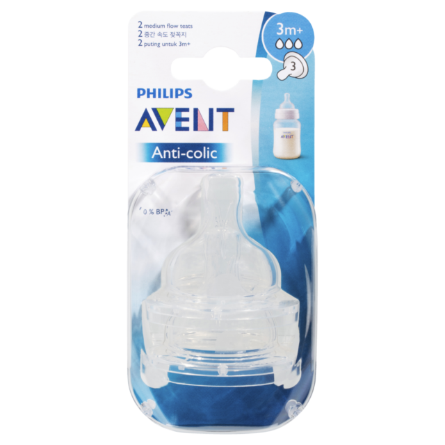 Avent Teat Silicone Med 3m+