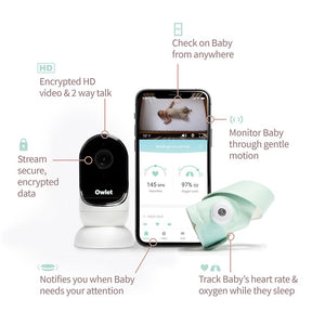 Owlet Baby Monitor Duo Cam 2 and Smart Sock 3 - 0-18 Months
