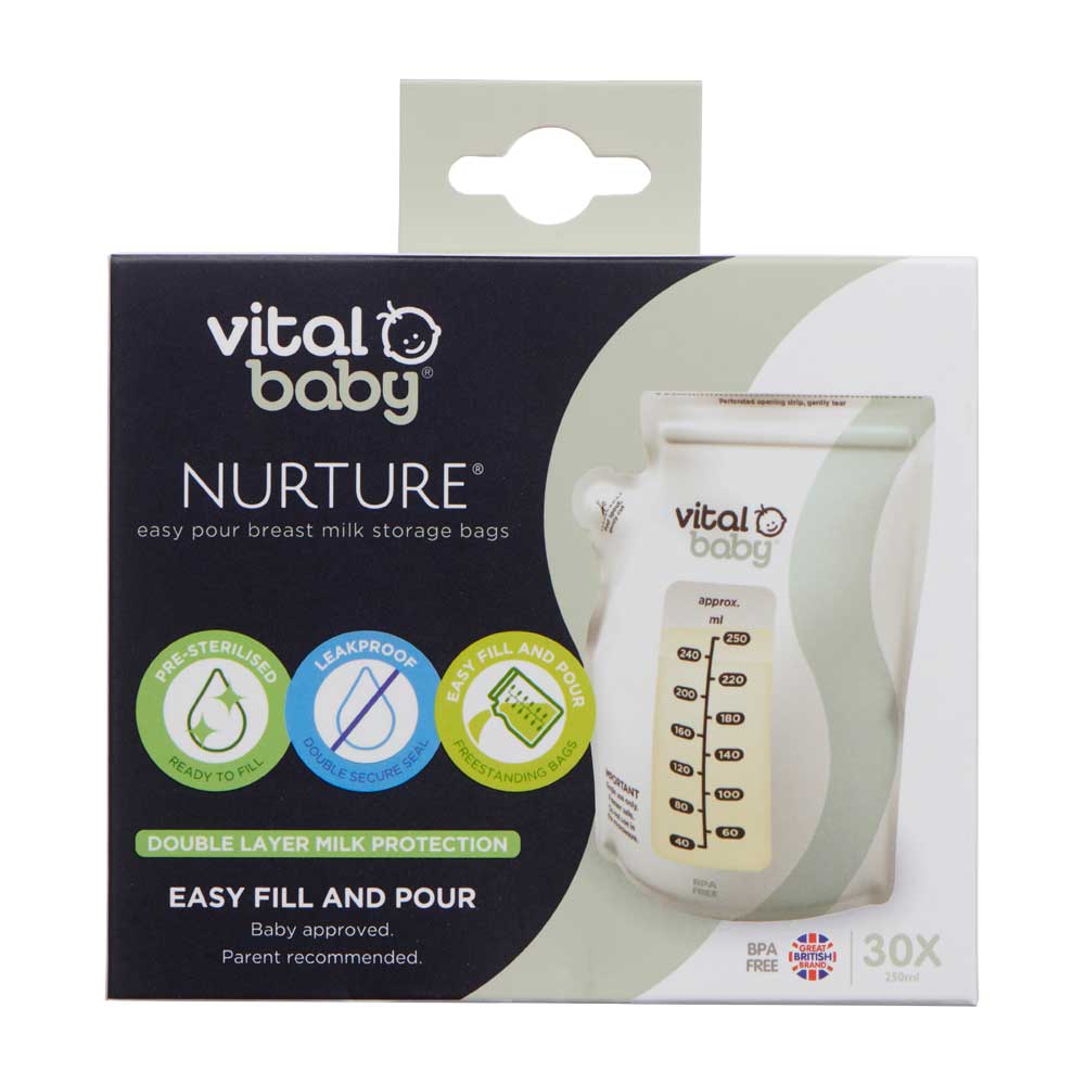 Vital Baby easy pour breast milk storage bags 30pcs