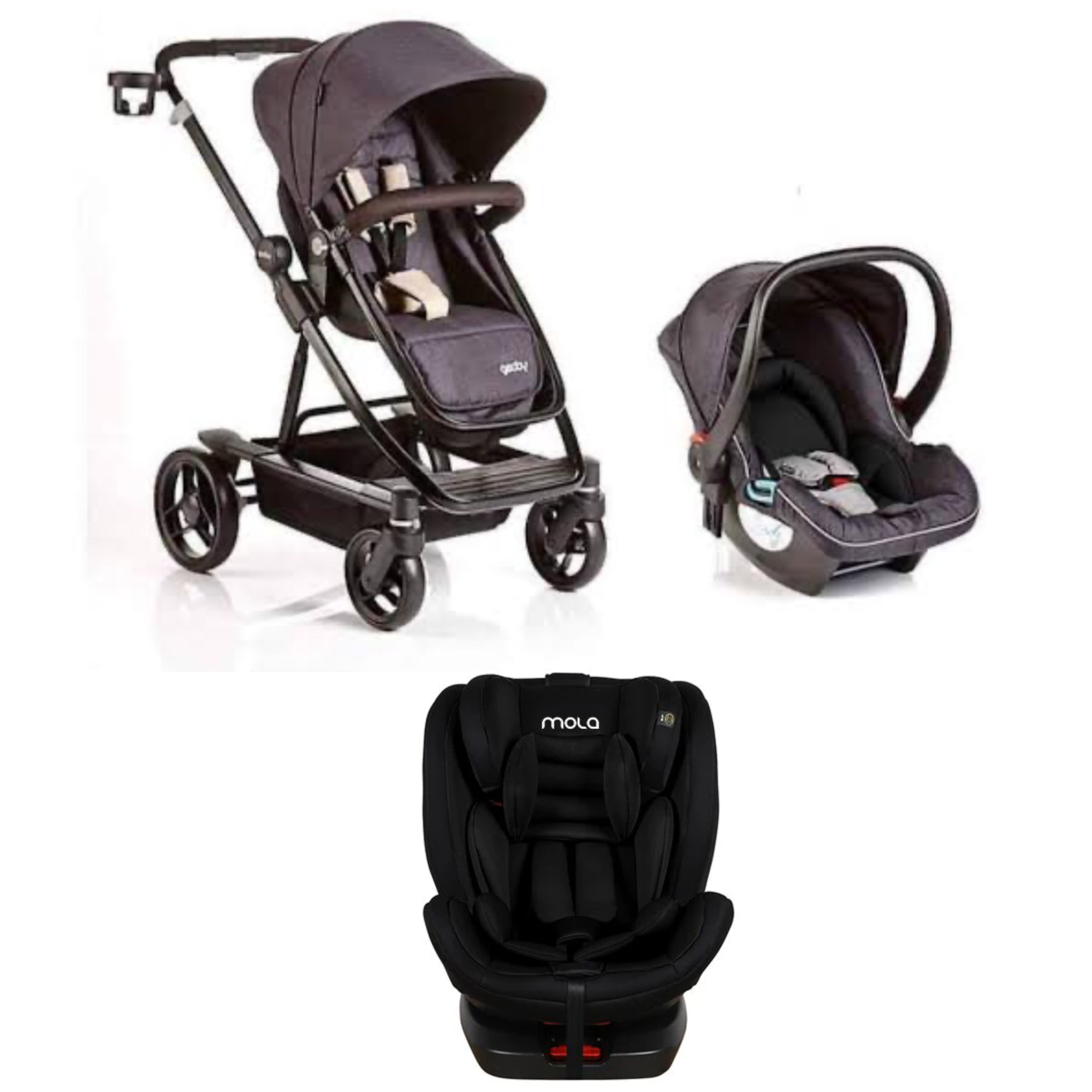 GEOBY HIRO TRAVEL SYSTEM + Mola Evolve 360 ISOFIX Grp 0/1/2/3 (BUNDLE)