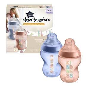 TOMMEE TIPPEE 260ML BOTTLE 2PK DECORATED 0M+