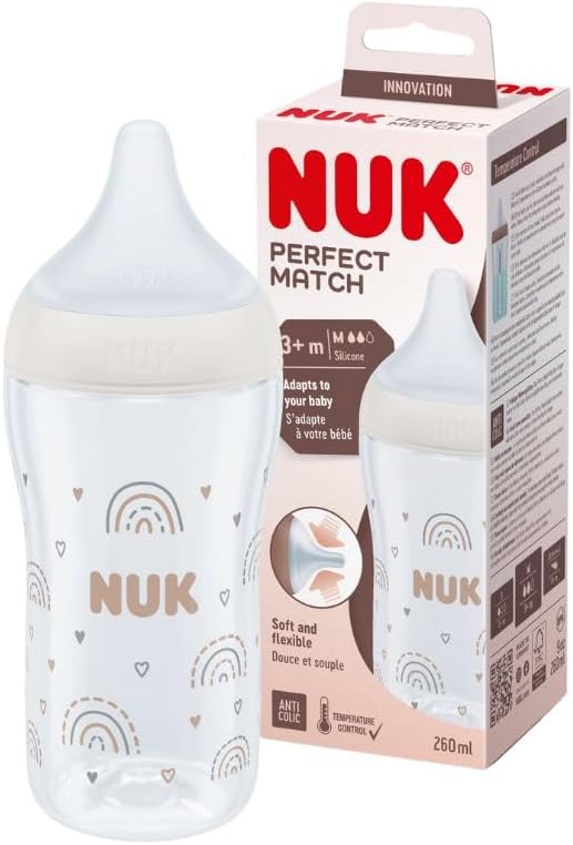 NUK Perfect Match Baby Bottle for 3+ Month, 260 ml