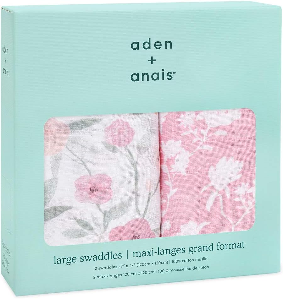 Aden + Anais Natural Large Cotton Muslin Swaddle 2 pack