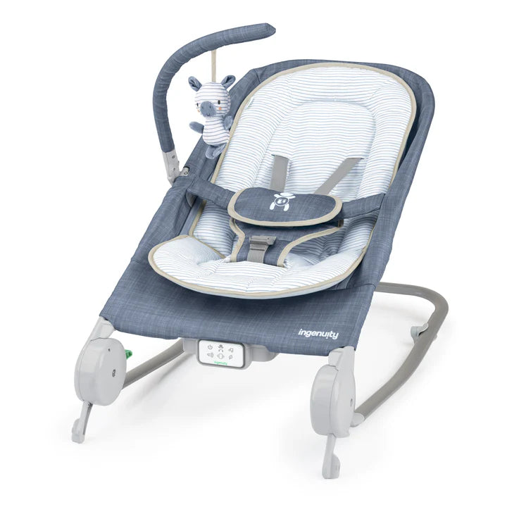 INGENUITY Happy Belly Rock-to-Bounce- Massage Seat - Chambray