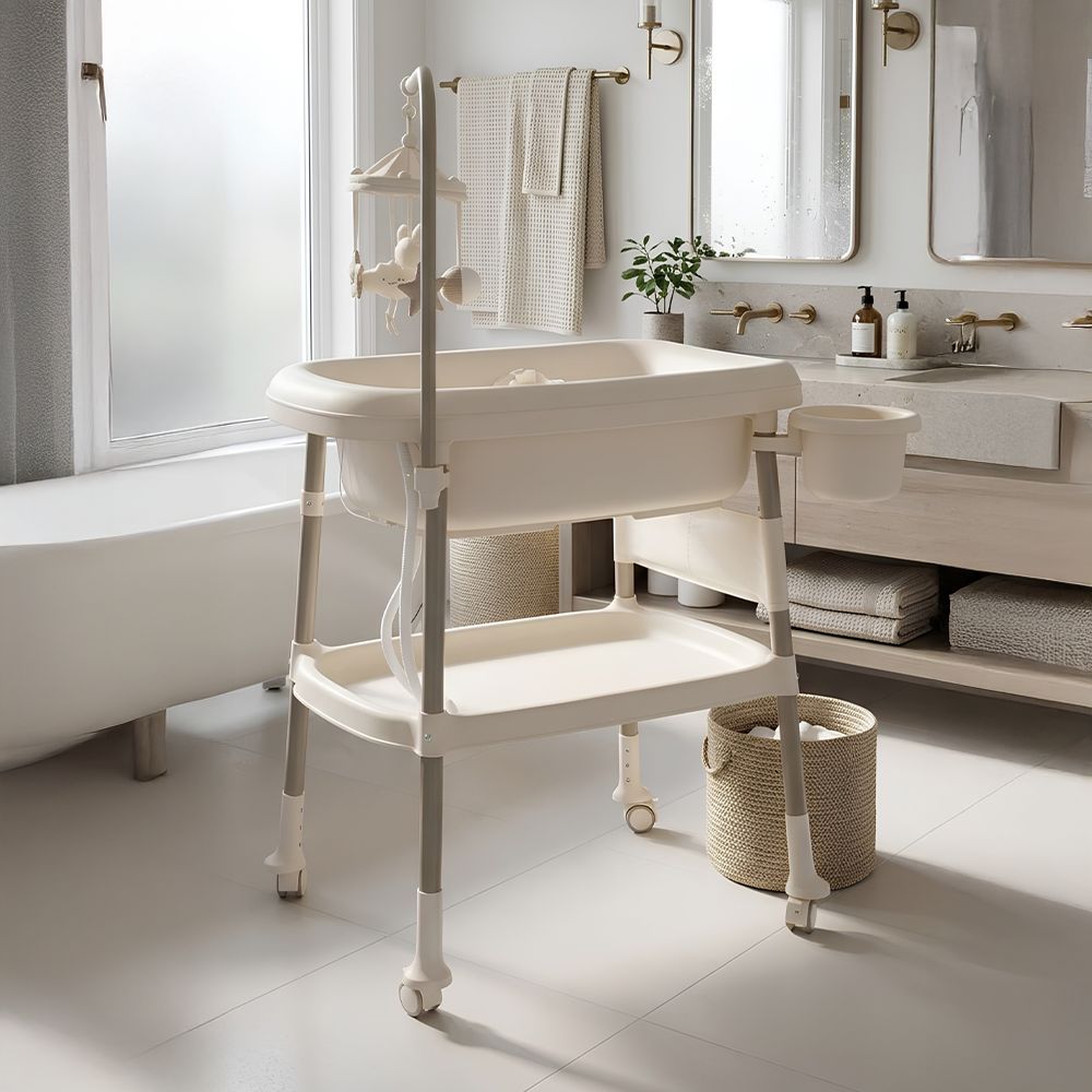 Mola Nursery Baby Bath With Change Table Beige