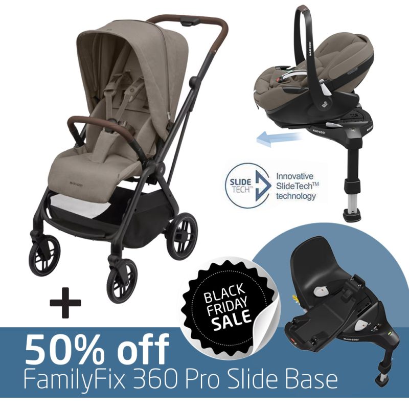 Leona² Travel System: Leona² Stroller + Pebble 360 Pro Car Seat + 50% OFF FamilyFix 360 Pro Slide Base