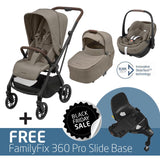 Leona² Travel System: Leona² Stroller + Sense Carrycot + Pebble 360 Pro Car Seat + FREE FamilyFix 360 Pro Slide Base