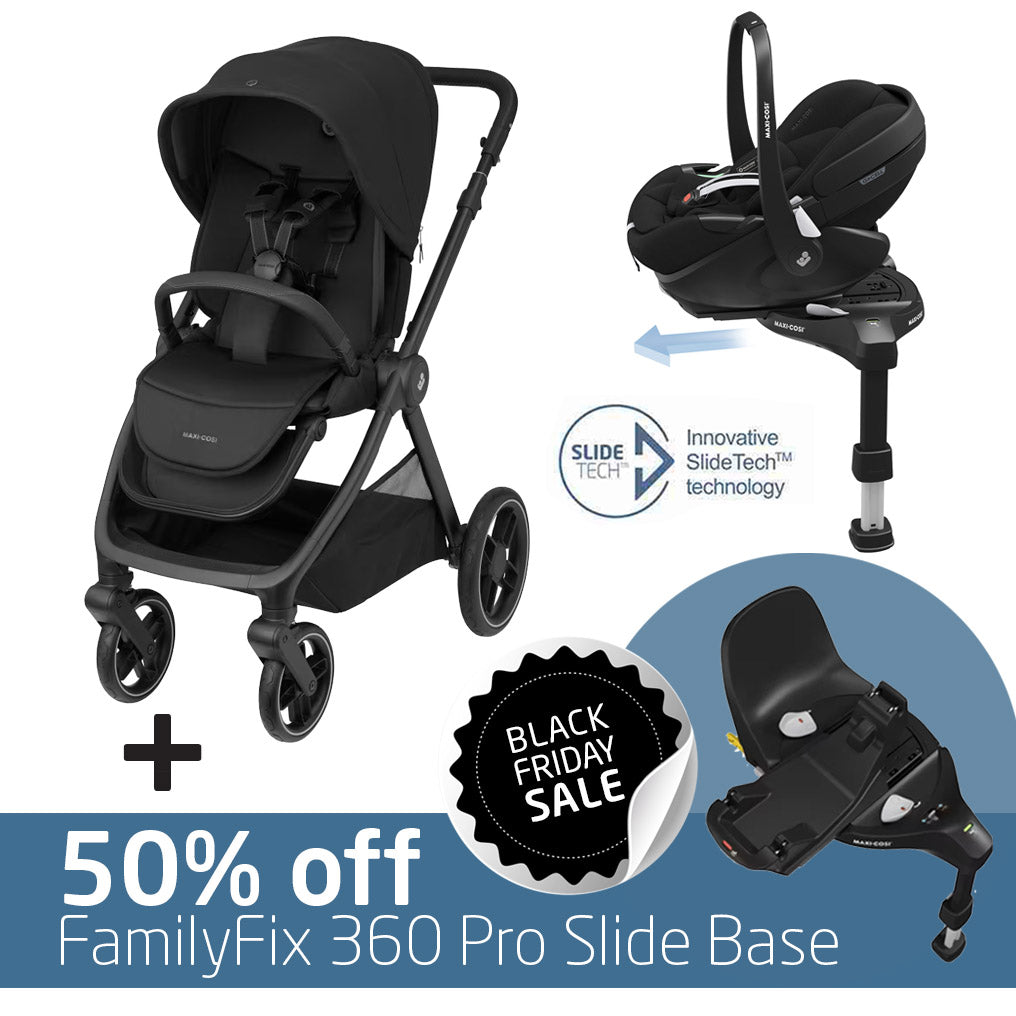 Oxford Travel System: Oxford Stroller + Pebble 360 Pro Car Seat + 50% OFF FamilyFix 360 Pro Slide Base