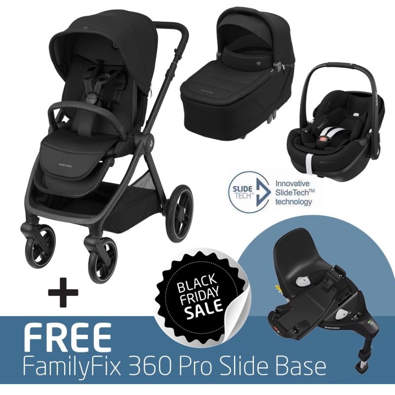 Oxford + Travel System: Oxford Stroller + Sense Carrycot + Pebble 360 Pro Car Seat + FREE FamilyFix 360 Pro Slide Base