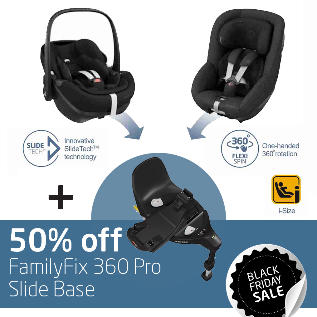 360 Pro Family featuring SlideTech™: Pebble 360 Pro + Pearl 360 Pro + 50% OFF FamilyFix 360 Pro Slide Base