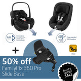360 Pro Family featuring SlideTech™: Pebble 360 Pro + Pearl 360 Pro + 50% OFF FamilyFix 360 Pro Slide Base