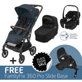 Soho Travel System: Soho Stroller + Sense Carrycot + Pebble 360 Pro Car Seat + FREE FamilyFix 360 Pro Slide Base