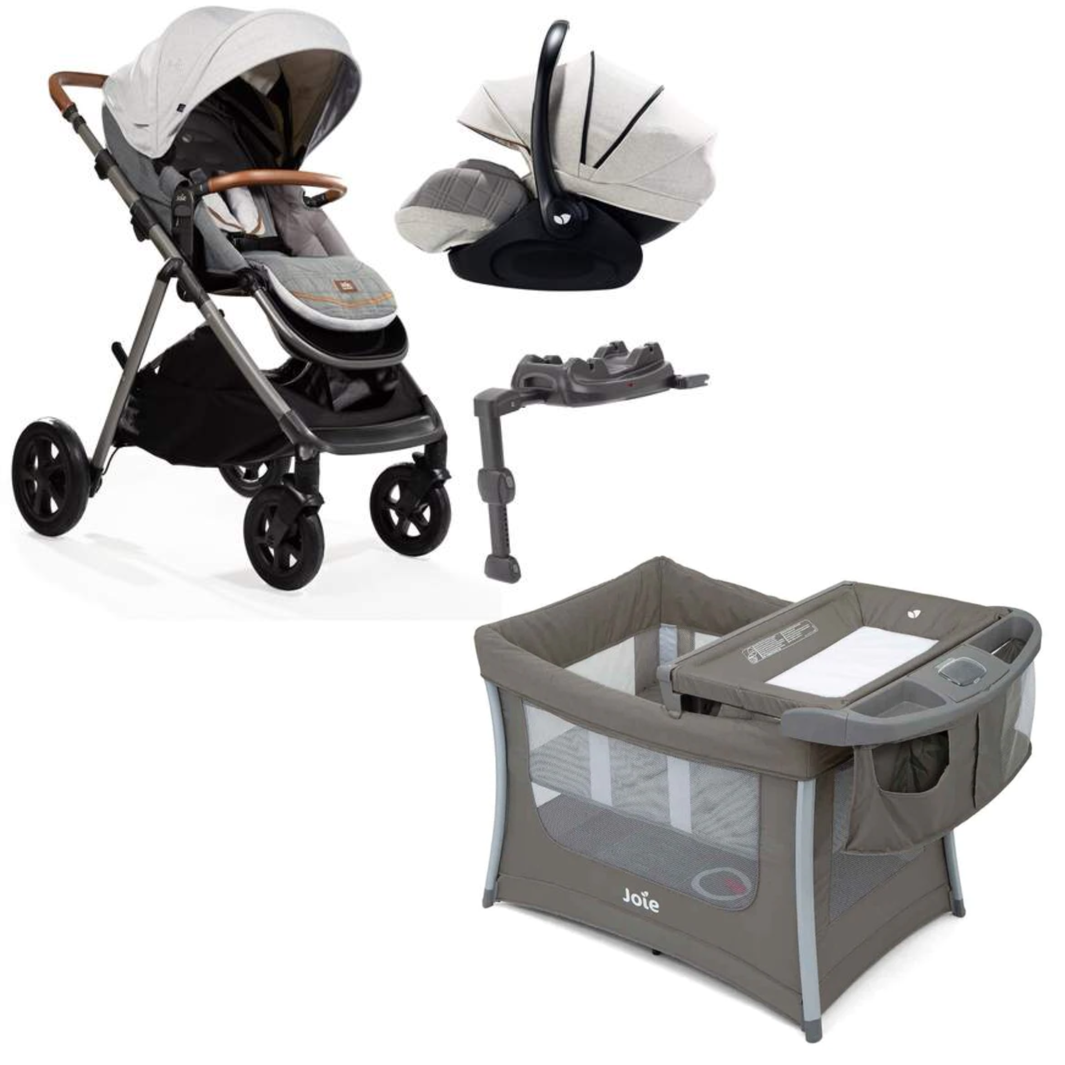 Joie Signature Finiti Travel System Joie Illusion Camp Cot Bundle