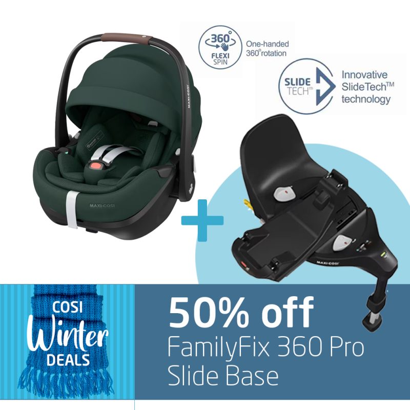 Maxi Cosi 360 Pro Starter Pack: Pebble 360 Pro Infant Car Seat + FamilyFix 360 Pro SlideTech Base