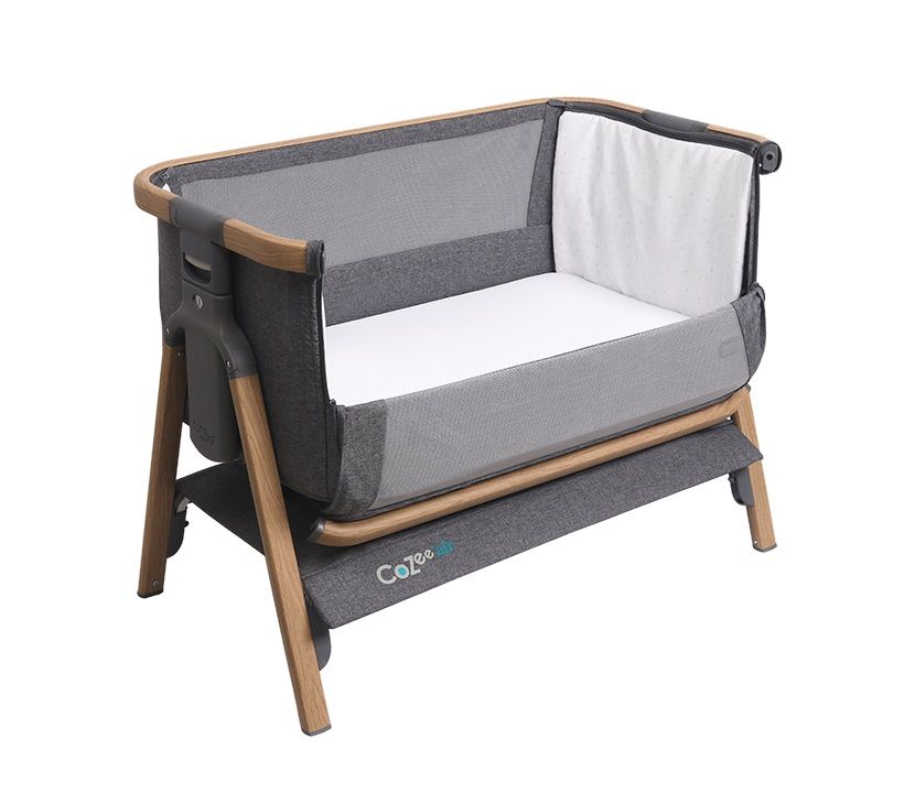 Tutti Bambini CoZee Air Bedside Crib - Oak & Charcoal