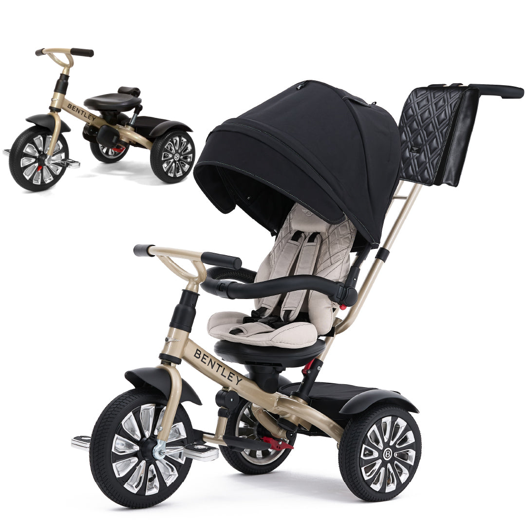 Bentley Mulliner Inspired -6 In 1 Stroller Trike-White Sand