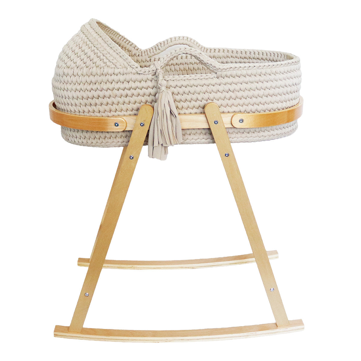 Snuggletime Deluxe Crochet Moses Basket Beige