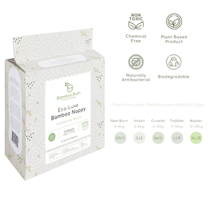Bamboo Bum Disposable Diaper - Infant - Size S/2 - 36 Nappies