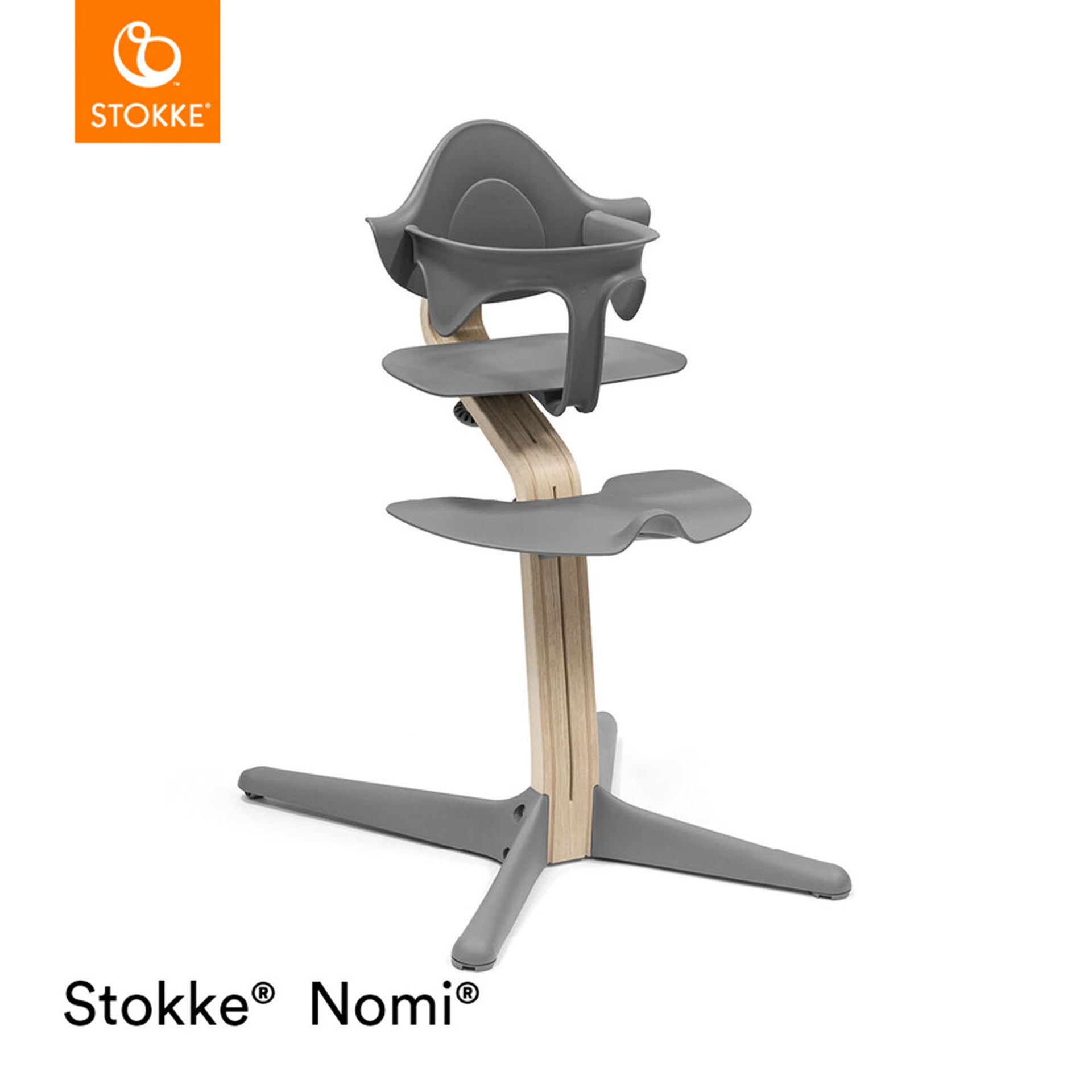 Stokke® Nomi® Chair -  Natural/Grey + FREE Nomi Baby Set