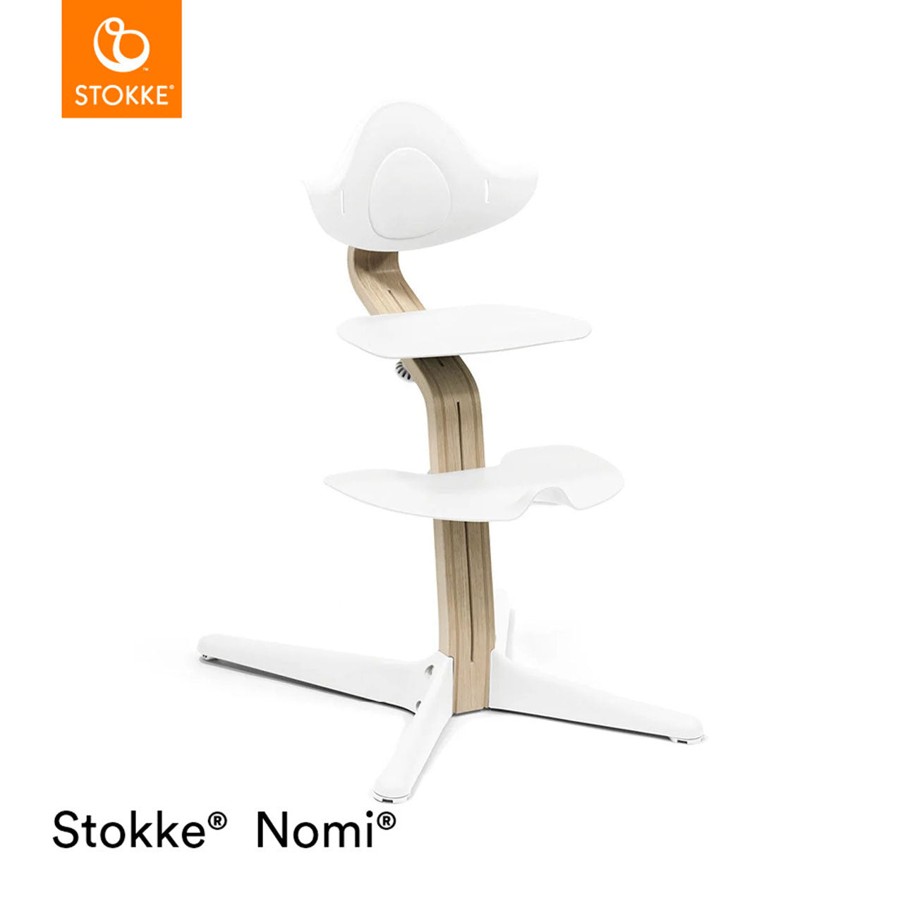 Stokke® Nomi® Chair - Natural/White + FREE Nomi Baby Set