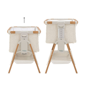 TUTTI BAMBINI Cozee XL Bedside Crib & Cot-Scandinavian Walnut & Ecru