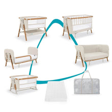 Load image into Gallery viewer, TUTTI BAMBINI Cozee XL Bedside Crib &amp; Cot-Scandinavian Walnut &amp; Ecru