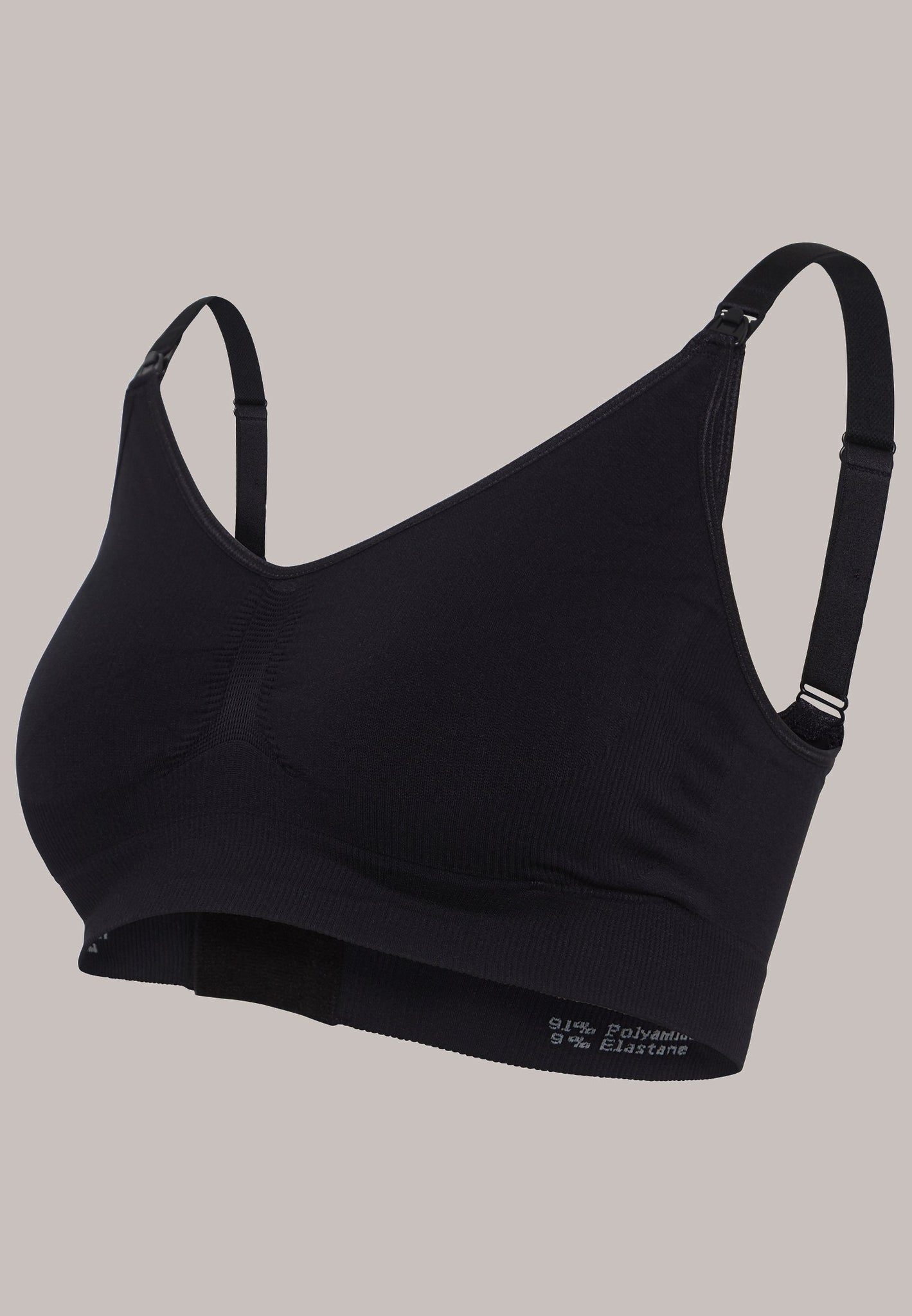 Seamless Padded Bra, Maternity & Nursing Special by CARRIWELL - black,  Maternity