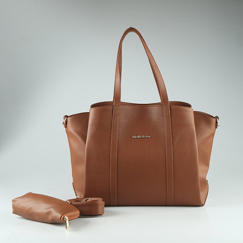 MY Collection Venus Leather Diaper Bag - Brown